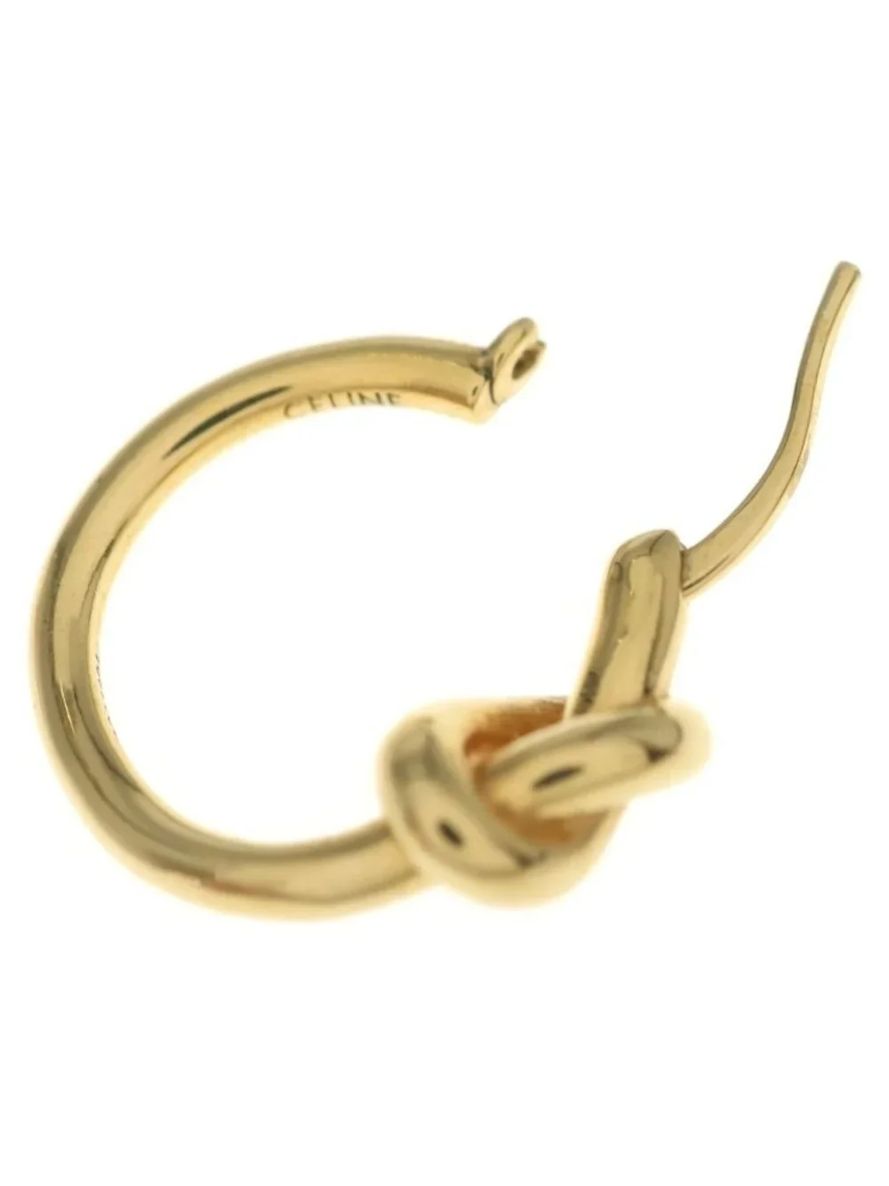 Celine Knot Small Hoop Earrings Gold Plated